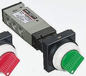 Valvola pneumatica a controllo manuale SMC, 5/2, con Selettore a rotazione, Rc 1/8