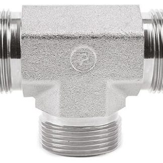 Adattatore a T filettato Parker, 350 bar max, connettore A: G 1/4 Maschio, B: G 1/4 Maschio, raccordo: G 1/4 Maschio,