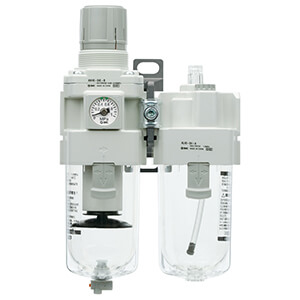 Gruppo FRL SMC AC40A-F06D-B, attacco G 3/4, scarico Automatico, filtrazione 5μm
