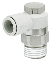 Regolatore di velocità SMC serie AS, ingresso R 1/4, uscita tubo 4mm