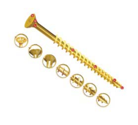 Vite per legno in Acciaio passivato giallo, zincato UNIFIX VORTEX ZZV60236CE 50mm, filettatura 5mm, guida Pozidriv