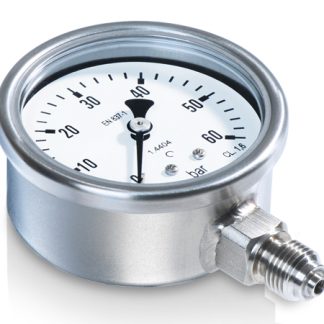 Manometro Bourdon, 0bar → 4bar max, G 1/4, Ø est. 63mm, Cert. ISO