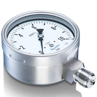 Manometro Bourdon, 0bar → 10bar max, Ø est. 100mm, Cert. ISO