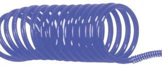 Tubo a spirale con connettore SAM in Poliuretano, L. 6m max, col. Blu