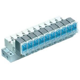 Manifold SMC SS3YJ3-42-02-M5F-Q, 3 stazioni, filettatura M5, Alluminio