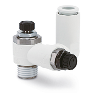 Regolatore di flusso SMC serie ASD-FM, ingresso M5, ingresso tubo M5 x 0.8mm, uscita tubo 6mm