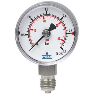 Manometro WIKA, 0bar → 2.5bar max, NPT 1/4, Ø est. 40mm