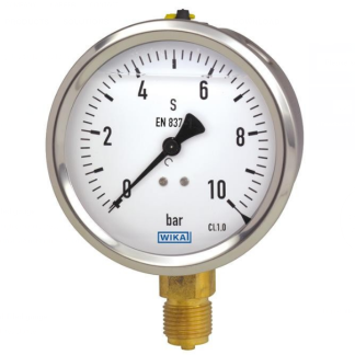 Manometro WIKA, -1bar → 1.5bar max, G 1/2, Ø est. 100mm