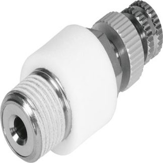 Silenziatore pneumatico Festo, serie VFFK, ingresso R 1/4, tubo da R 1/4, 10bar max, in Ottone nichelato