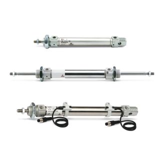 Cilindro pneumatico a stelo Camozzi 24 24N2A25A200, Doppio effetto, foro da 25mm, corsa 200mm