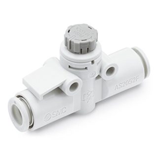 Regolatore di velocità SMC serie AS, ingresso tubo 4mm, uscita tubo 4mm