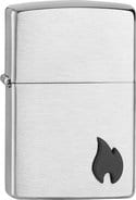 ZIPPO chrom gebuerstet Emblem Zippo Flamme 2007964