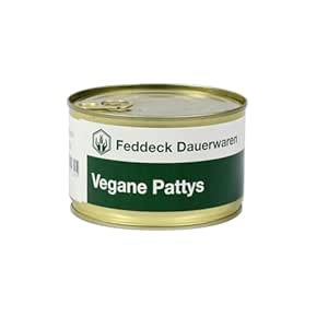 Vegan Pattys - 400 g | Durable Ready Meal in a Tin | Up to 10 Years MHD | Ready to Eat, Cold & Warm | Vegan Emergency Food, Outdoor Food, Supply