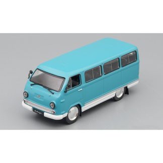 RAF-977 DM Latvia 1:43 Kultovní auta SSSR časopis s modelem #47 RAF 977 DM LATVIA - kovový model mikrobusu