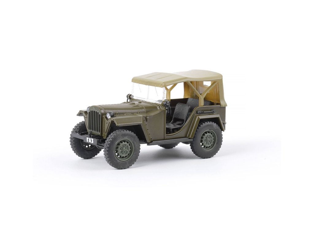 GAZ-67B 1:43 - Kultovní auta SSSR časopis s modelem #30 GAZ 67 B - kovový model auta