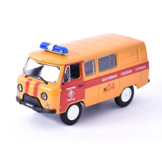 UAZ-3909 1:43 - Pohotovostní služba plyn - AUTO ve službě časopis s modelem #4 UAZ 3909 - Pohotovostní služba plyn - Kultovní auta SSSR - kovový model auta