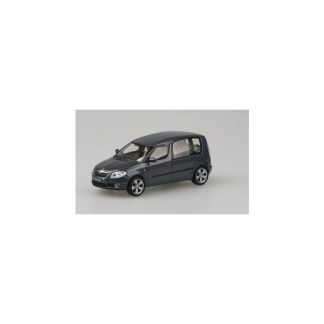 Škoda Roomster tm. šedá 1:43 - Abrex Škoda Roomster 2006 - Šedá Anthracite Metalíza - kovový model auta