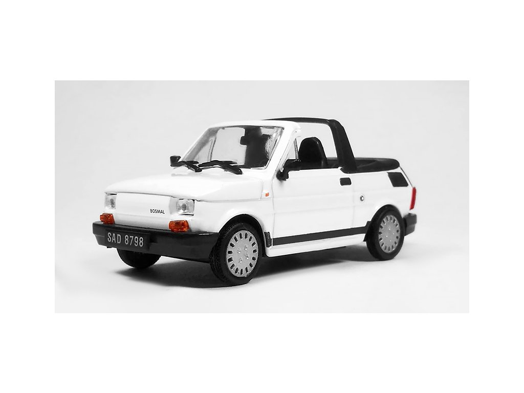 Fiat 126P Cabrio 1:43 - Kultovní auta PRL-u časopis s modelem #88 FIAT-126 Cabriolet Bosmal - Kultovní auta - kovová model auta