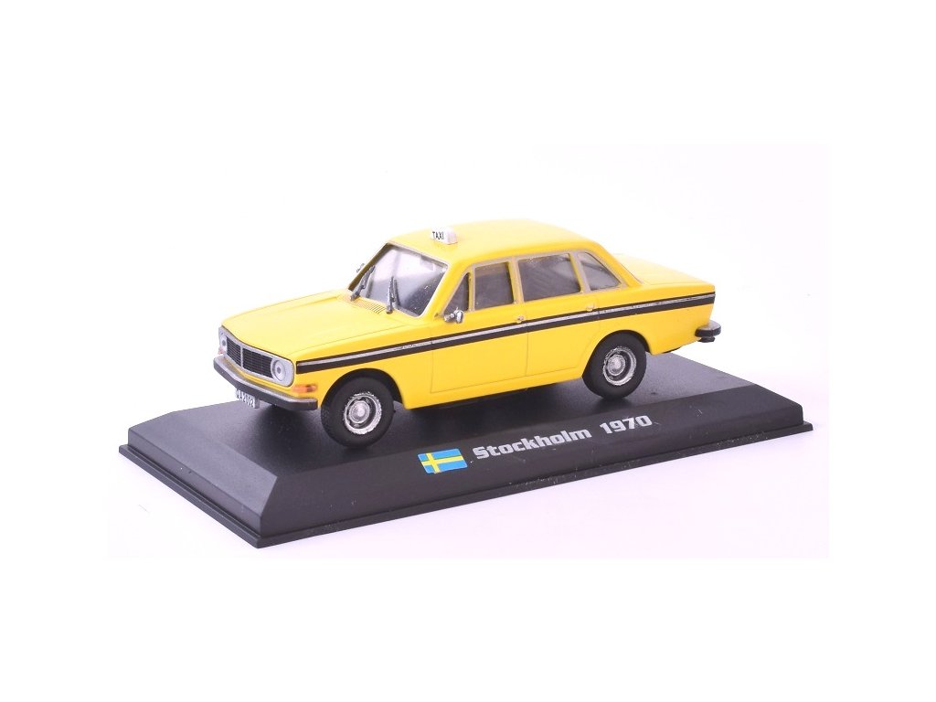 Volvo 144 1:43 Stockholm 1970 - Taxíky světa časopis s modelem Volvo-144 - kovový model taxi