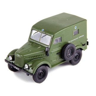 GAZ-69 Veterinární služba 1:43 - Auto ve službě časopis s modelem #36 GAZ 69 - Veterinární služba - kovový model auta