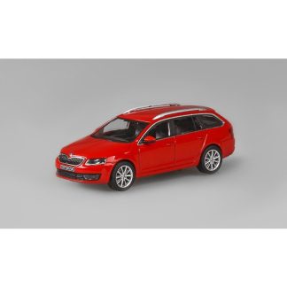 Škoda Octavia III Combi 2013 Červěná Corrida 1:43 - Abrex Škoda Octavia 3 Combi 2013 Red Corrida Uni - kovový model auta 1/43