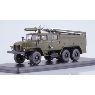 URAL-43202 AC-40 PM-102B khaki 1:43 - SSM AC-40 (URAL - 43202) PM-102B - kovový model auta