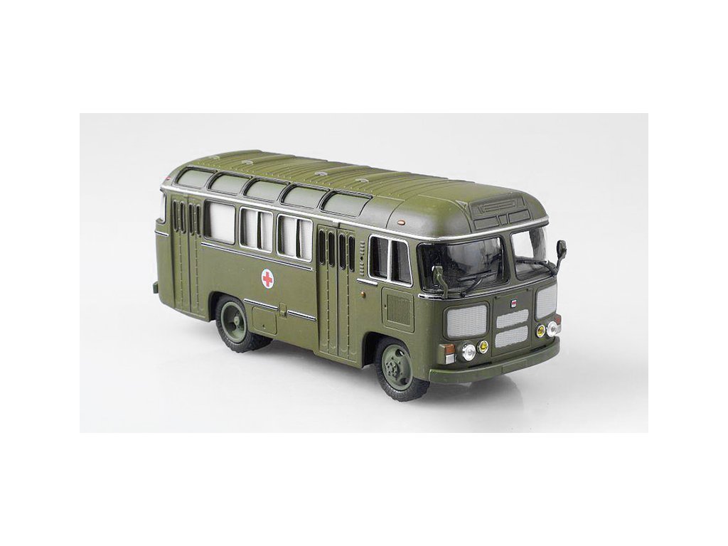 PAZ-672M sanitní - 1:43 Sovetskij avtobus PAZ 672 M sanitka - kovový model auta