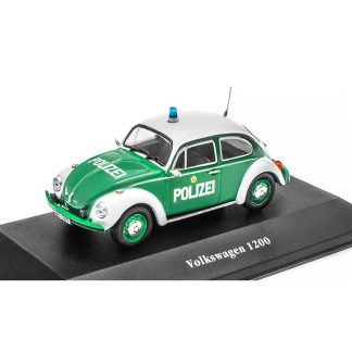 Volkswagen 1200 Beetle KAFER Policie 1977 1:43 - Atlas časopis s modelem VW Beetle Brouk Police - kovový model auta
