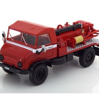 Unimog Mercedes Hasiči 1:43 časopis s modelem Mercedes-Benz Unimog 404 Firetruck Italy - kovový model auta