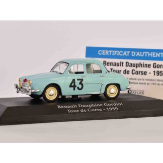Renault Dauphine Gordini N43 Tour De Corse 1:43 - Atlas časopis s modelem Renault Dauphine Gordini N43 Tour De Corse - kovový model auta