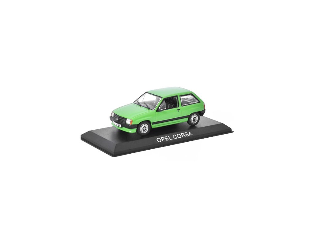 Opel Corsa 1:43 - Legendární automobily minulé éry časopis s modelem #80 Opel Corsa - kovový model auta