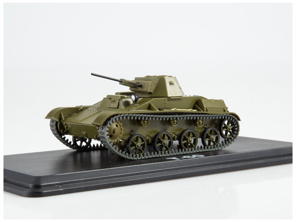 T-60 tank 1:43 - Naše Tanky časopis s modelem T-60 - kovový model tanku