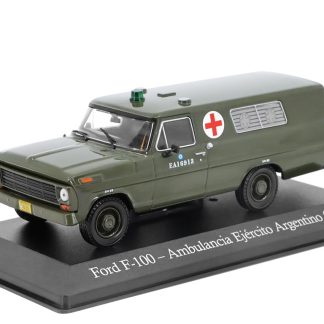 Ford F-100 Ambulancia Ejercito Argentino army 1969 1:43 - časopis s modelem Ford F100 Vojenská Sanitka - kovový model auta