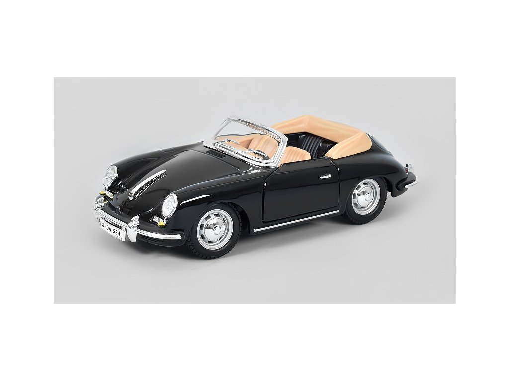 Porsche 356B cabrio 1961 1:24 - Bburago Porsche 356 B cabrio - kovový model auta