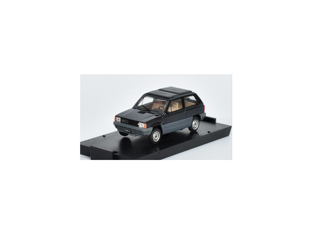 Fiat Panda Closed Roof 1981 černá 1:43 - Brumm Fiat Panda Tetto Apribile Chiusa Closed Roof 1981 - kovový model auta