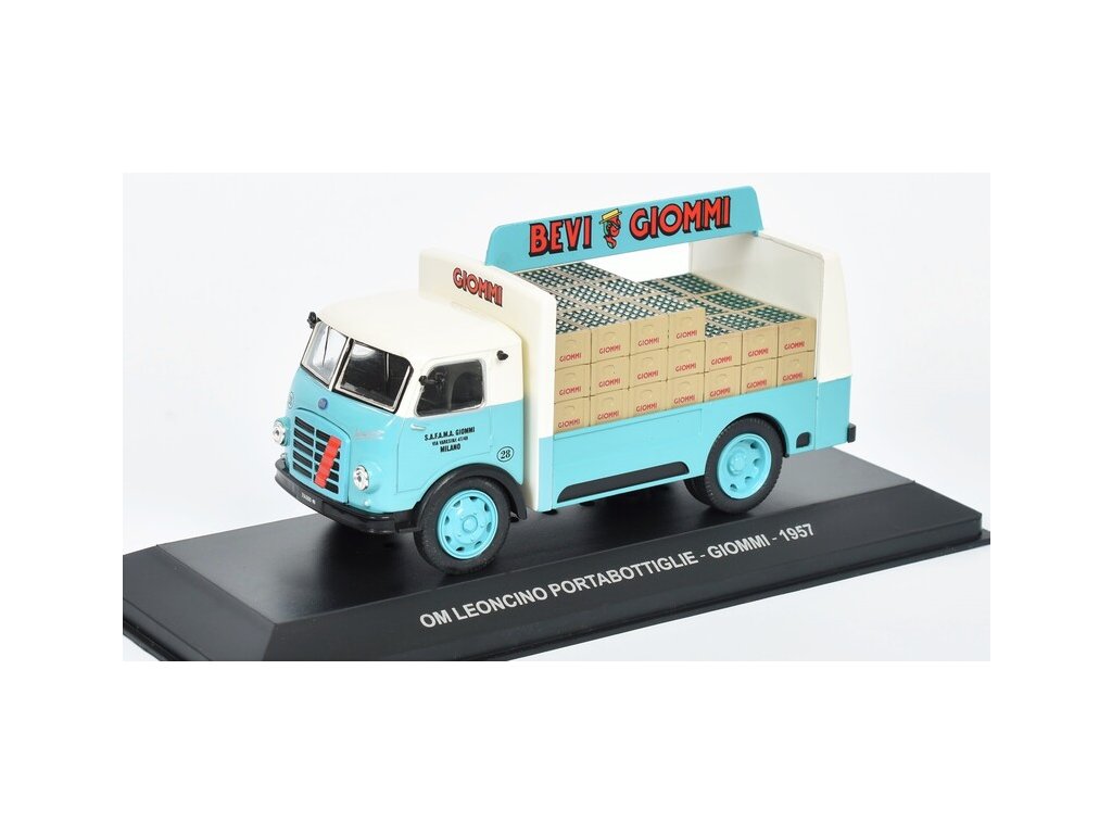 OM Leoncino ( FIAT IVECO ) furgone Giommi 1957 1:43 časopis s modelem OM LEONCINO FURGONE GIOMMI 1957 - kovový model