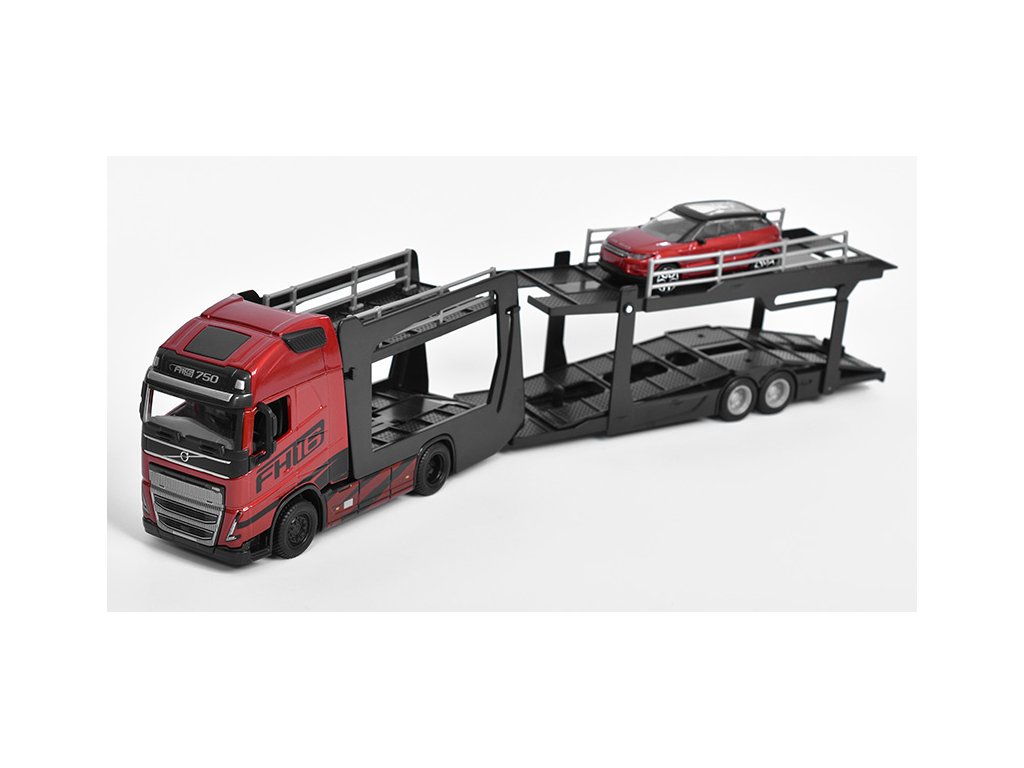 Volvo FH16 GL 750 XXL s modelem Land Rover LRX 1:43 - Bburago Volvo FH16 GL750 XXL s modelem Land Rover LRX - kovový model auta