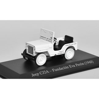 JEEP CJ2A Fundacion Eva Peron 1948 1:43 - časopis s modelem JEEP CJ2A 1948 - kovový model auta