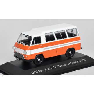 IME Rastrojero F 71 Transporte Escolar 1974 1:43 - časopis s modelem IME Rastrojero F71 - Transporte Escolar - kovový model auta