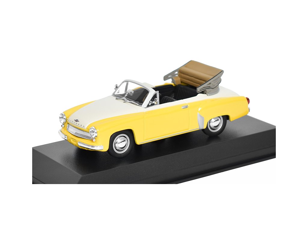 Wartburg 311 Cabriolet 1958 1:43 žlutá - MAXICHAMPS Wartburg A311 Cabriolet 1958 - kovový model auta