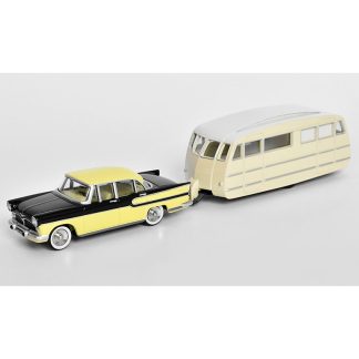 Simca Vedette Chambord + Henon Caravan Roulotte 1958 1:43 - NOREV Simca Vedette Chambord + Henon Caravan Roulotte 1958 - kovový model auta