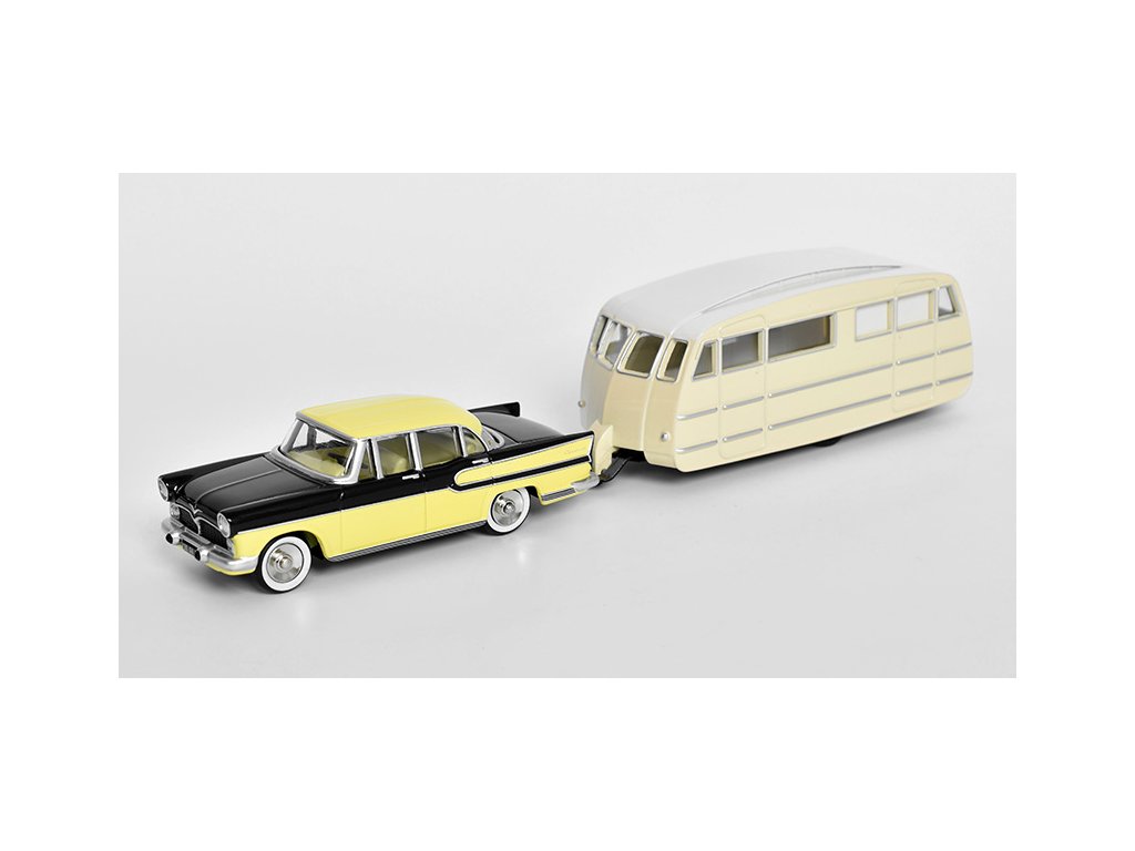 Simca Vedette Chambord + Henon Caravan Roulotte 1958 1:43 - NOREV Simca Vedette Chambord + Henon Caravan Roulotte 1958 - kovový model auta