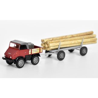Mercedes Unimog U401 s přívěsem 1:87 - Wiking Mercedes Unimog U-401 s přívěsem 1:87 - sběratelský model