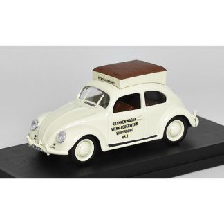 Volkswagen Beetle Ambulance - Hasiči Wolfsburg 1950 1:43 - Rio Models VW Maggiolino Ambulance 1950 - kovový model auta