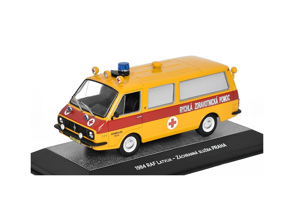 RAF Latvija 1984 Záchranná služba Praha 1:43 - Model Depo RAF Latvija 1984 Záchranná služba - kovový model auta