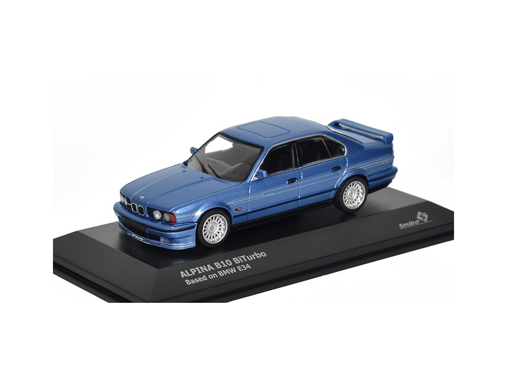 BMW Alpina B10 BiTurbo E34 1994 modrá 1:43 - Solido BMW Alpina B10 (E34) BiTurbo 1994 - kovový model