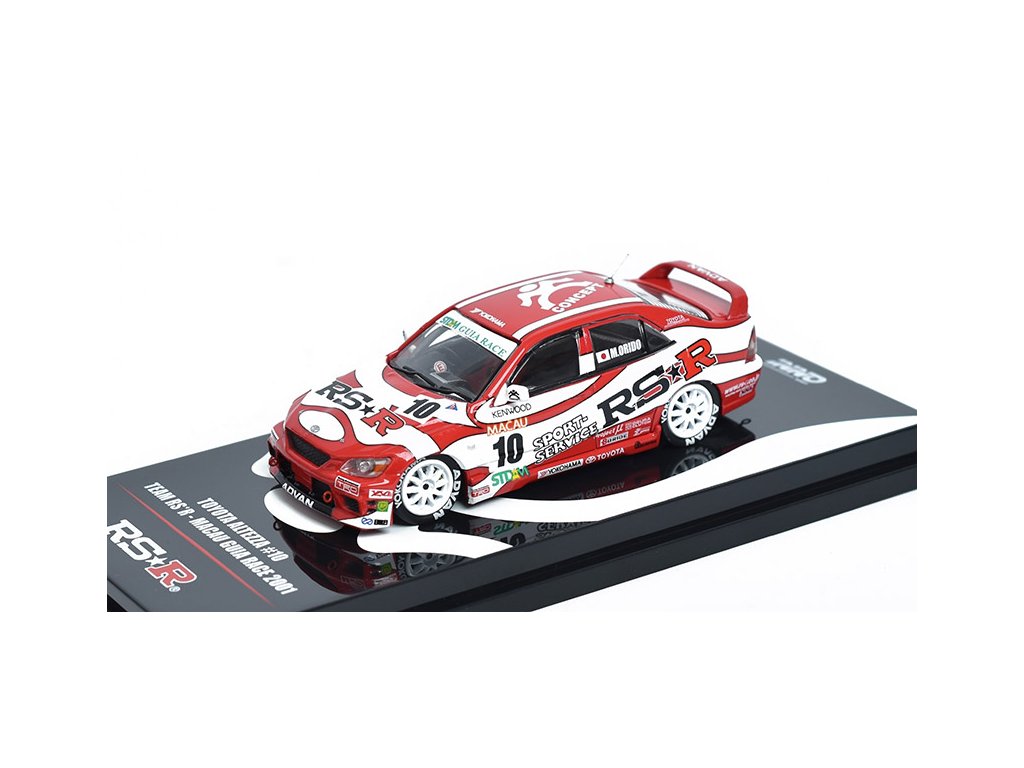Toyota Altezza RS200 #10 Team RSR Macau Guia Race 2001 1:64 - INNO Models Toyota Altezza RS-200 No.10 Team RSR Macau Guia Race 2001 - kovový model auta