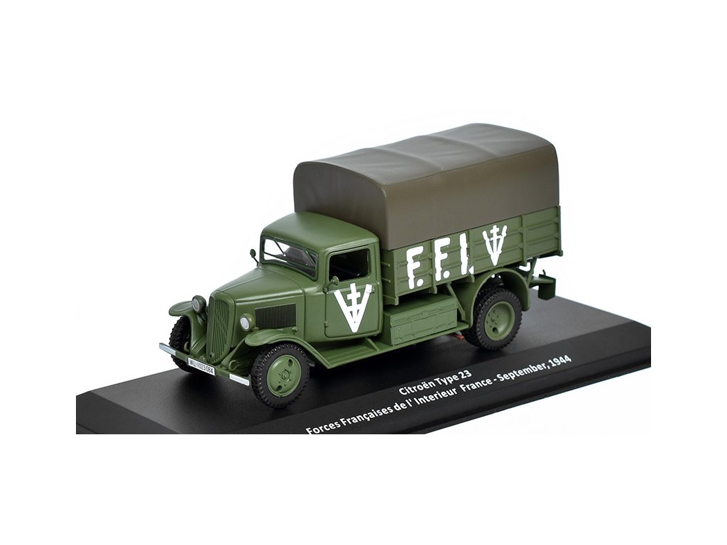 Citroen Type 23 1944 1:43 - časopis Samochody Wojskowe s modelem #34 Citroen Type 23 1944 - kovový model auta