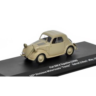 Fiat 500A Topolino 1936 1:43 - časopis Samochody Wojskowe s modelem #35 Fiat 500 A Topolino 1936 - kovový model auta