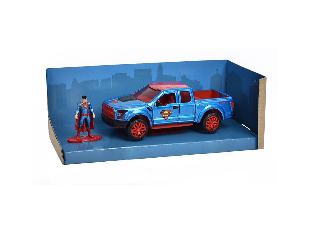 Ford F-150 Raptor 2017 s figurkou Supermana 1:32 - Jada Toys Ford F 150 Raptor 2017 s kovovou figurkou Superman 1/32